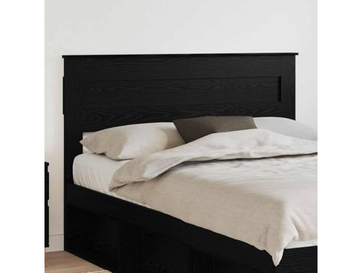 RJPLMFV Kopfteil Eiche, Schwarz, Holz Modernes Design, fertige Rückwand, pflegeleicht, robust für den täglichen Gebrauch