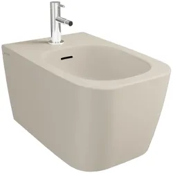 New Metropole Square Wand-Bidet mit verdeckter Befestigung Sandbeige Matt mit Oberflächenveredelung Clean