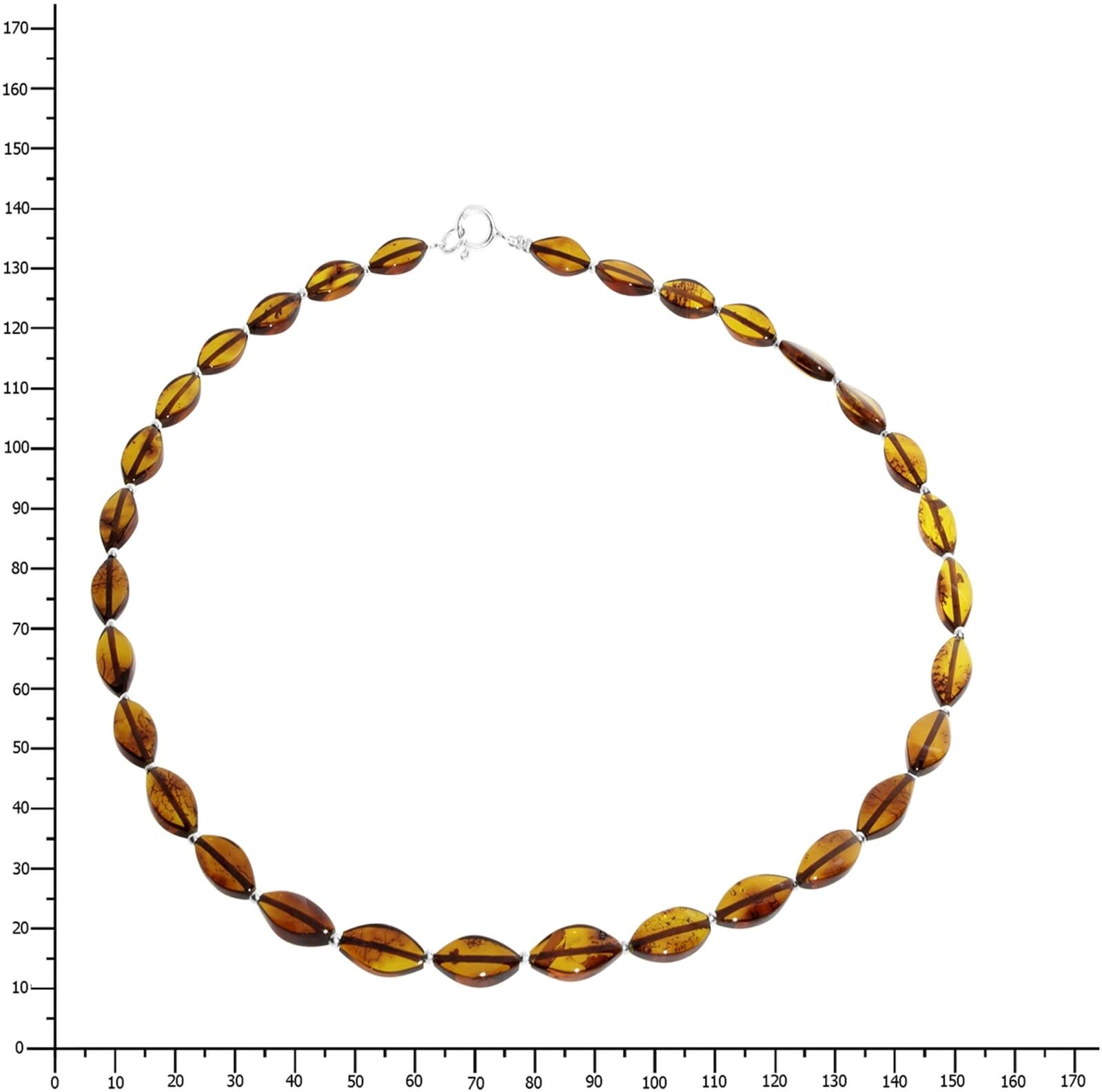 Gliederkette OSTSEE-SCHMUCK "Ostsee-Schmuck Kette Tasja Kette Tasja" Gr. 50, braun (weiß, neutral), Halsketten, Damen, 50cm, Bernstein, L: 42, Gliederkette