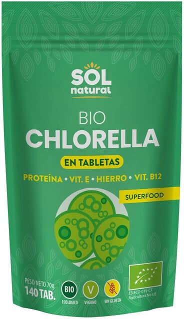 Sol Natural Chlorella Em Comprimidos Bio 140 Tabs