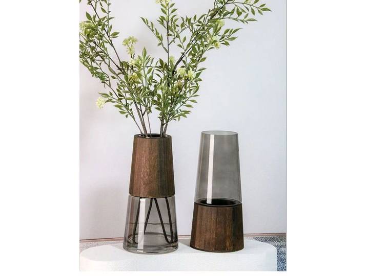 Vase en verre Brittop de luxe léger nordique, articles hydroponiques en bambou du sud, décoration transparente, simple, atterrissage