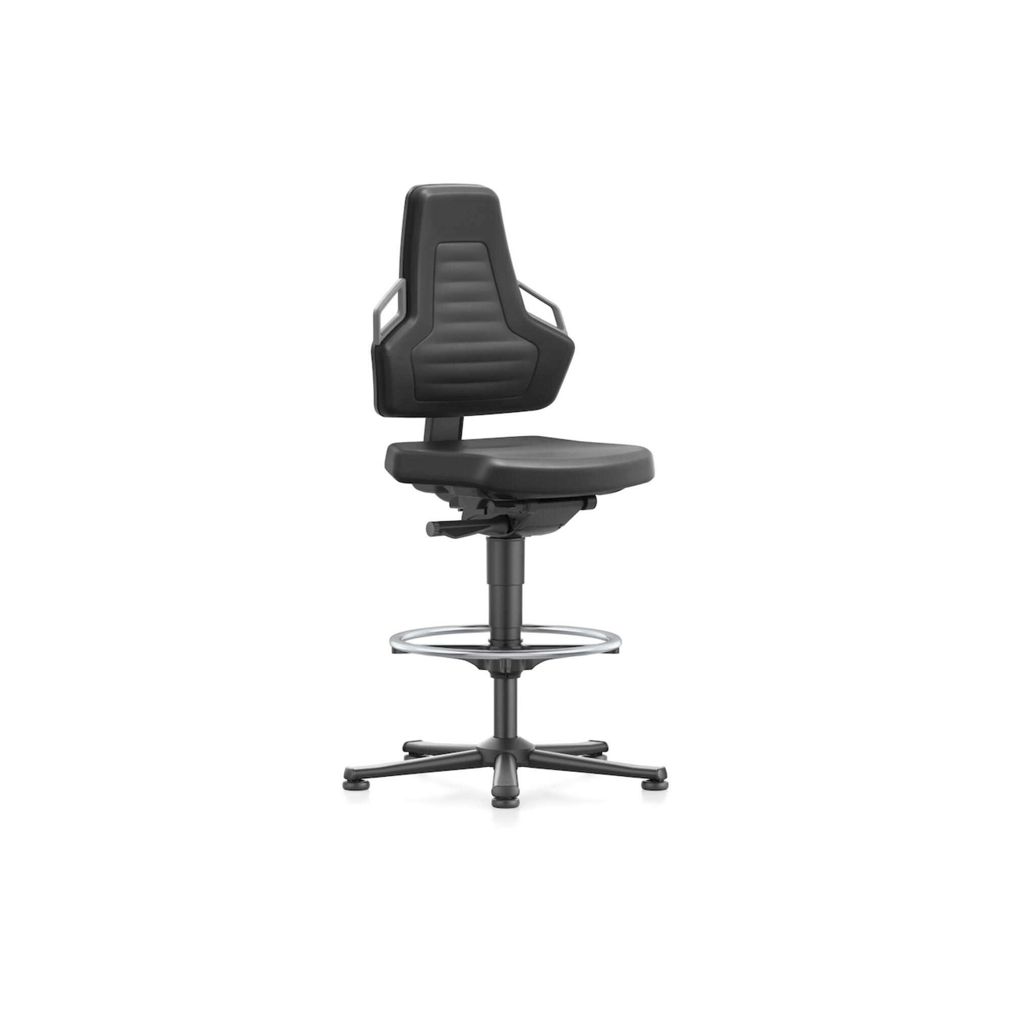 bimos Arbeitsdrehstuhl Nexxit Bodengleiter+Fußring Integralschaum schwarz 570-820mm ; Interstuhl (9031-2000-3285)
