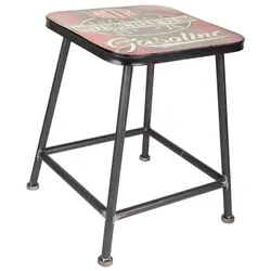 HOCKER aus Metall, rot, 38x45cm