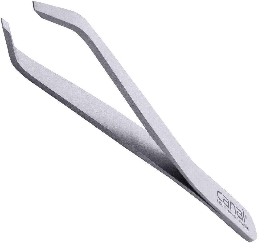 Canal Haarpinzette Spitze in Klauenform, satin, rostfrei, 9 cm
