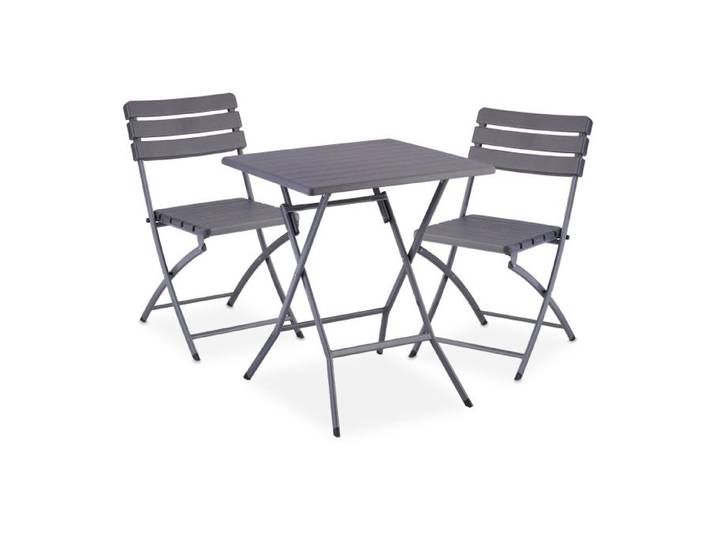 Relaxdays Table pliante et 2 chaises pour balcon