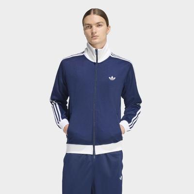 Trainingsjacke ADIDAS ORIGINALS "BECKENBAUER TT", Herren, Gr. S, blau (night indigo), Obermaterial: 52% Baumwolle, 48% Polyester, normal, Rundhals, Jacken Trainingsjacke, mit Rundhalsausschnitt, aus Baumwolle und Polyester, in normaler Länge