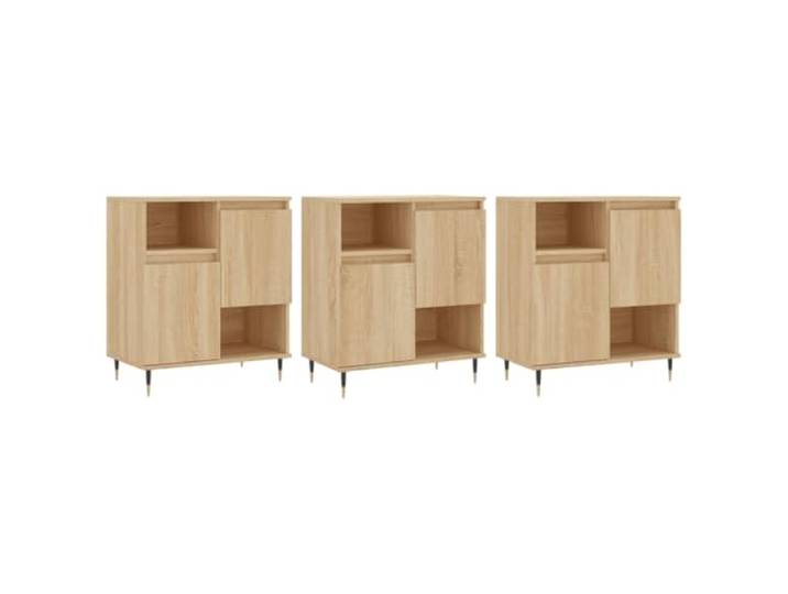 KGFHERENB Sideboard 3er Set Kommode Anrichte 180x35x70cm Sonoma Eiche Vielseitiger Beistellschrank für Wohnzimmer und Flur mit reichlich Stauraum und robuster Oberfläche im Holzdekor.