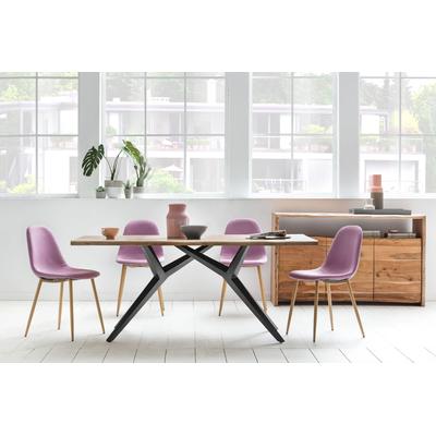 Esstisch SIT "Aarau Wildeiche geölt mit Metallgestell Industrial", braun (natur, antikschwarz, antikschwarz, natur), B:200cm H:73cm T:100cm, Platte Wildeiche geölt, Gestell Metall, Tische, Esstisch, Wildeiche mit durchgehenden Lamellen und...