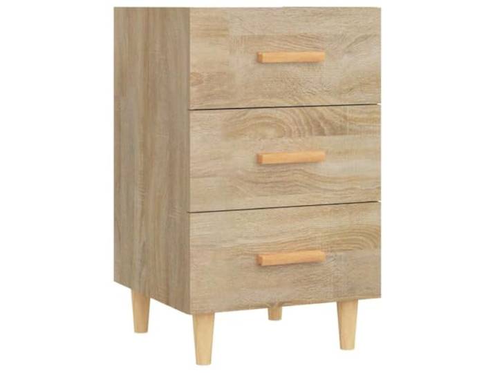 Heofavd Nachttisch 3 Schubladen Sonoma-Eiche 40x40x66 cm Holzwerkstoff