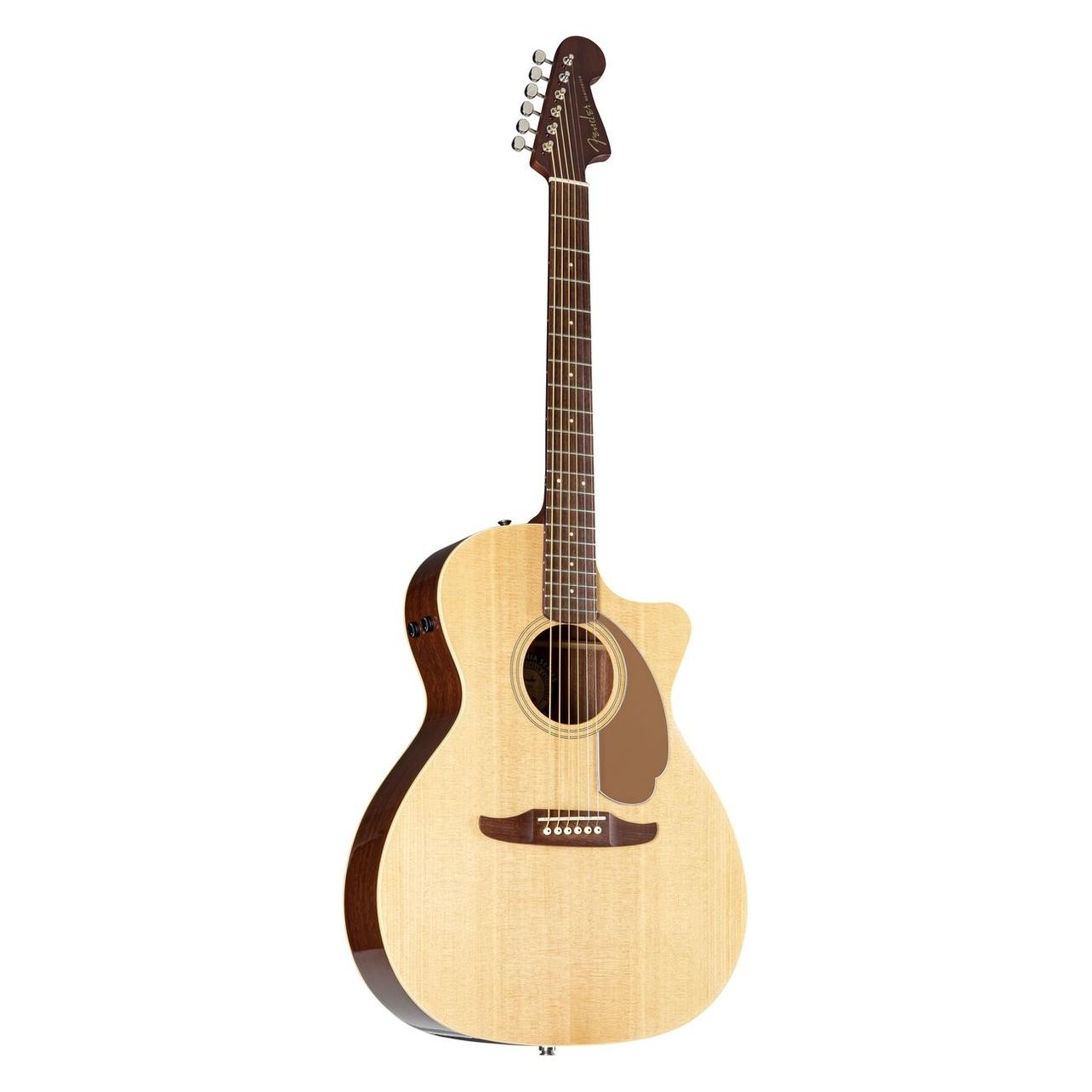 Fender Newporter Player Natural WN Gold Pickguard elektrisch-akoestische westerngitaar (Westerngitarre, Griffbrett: Walnuss, Hals: Nato, Korpus: Sitka-Fichte massiv, Zargen: Sapelli) (097-0743-521)