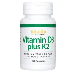 Vitamin D3 5000 I.e. Plus K2 200Mcg 90 ST