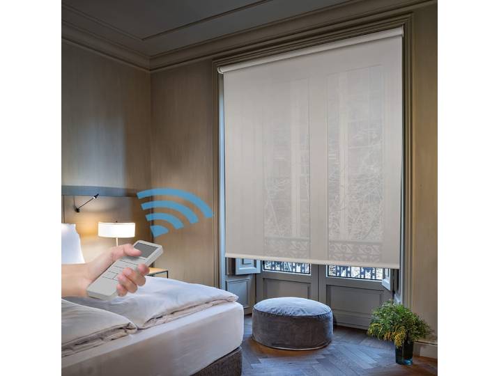 Store enrouleur motorisé premium blanc 150 x 250 cm