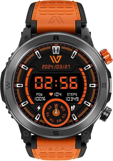 Weofly Conquer Smartwatch – Multifunctionele smartwatch met Bluetooth 5.3, oranje