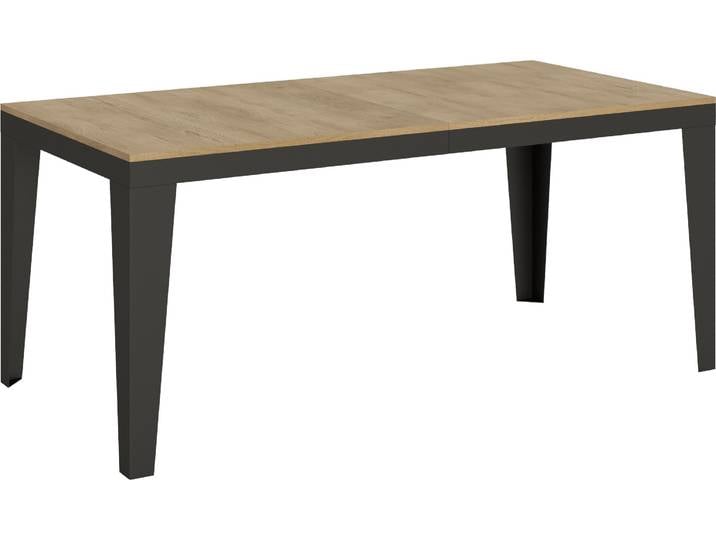 Table Extensible 90X180/284 Cm Flame Evolution Chêne Nature Structure Anthracite