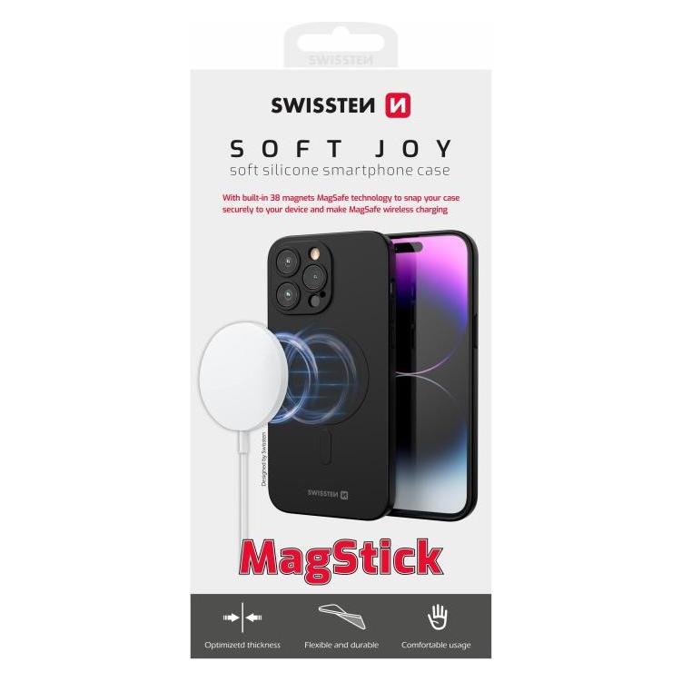 Swissten Soft Joy Case Magstick für Iphone 16 Schwarz (Apple iPhone 16) (35500121)