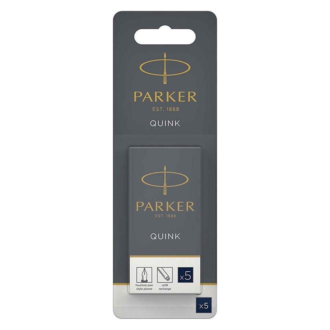 Parker Pen Grossraum-Tintenpatronen QUINK, im Blister,schwarzblau permanent (5 Stk.) (1950404)