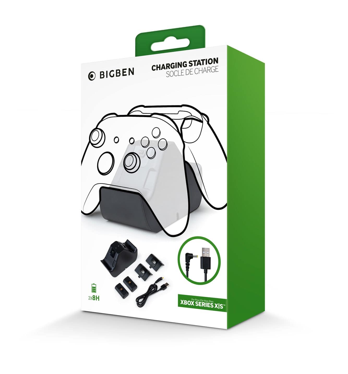 Bigben Interactive Ladestation Xbox Series X/S Controller Dual-Charger (Schwarz) XBXDUALCHARGER