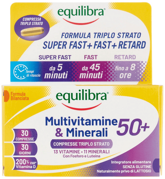 Equilibra Multivitamine & Minerali 50+ Integratore di Vitamine e Minerali 30 Compresse