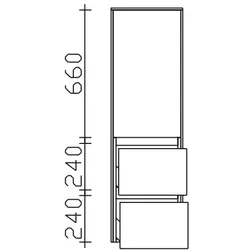 Pelipal Serie 6010 Midischrank 6010-MS02, B:370, H:1210, T:330mm 6010-MS02