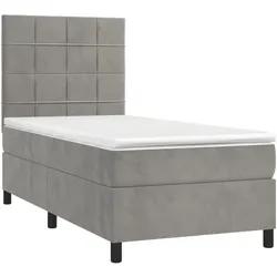 vidaXL, Boxspringbett, Almelville (Block mit Quadraten) (90 x 190 cm)