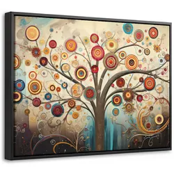 LEINWAND Bilder mit Rahmen - Baum - Baum des Lebens - Farbe - 40x30