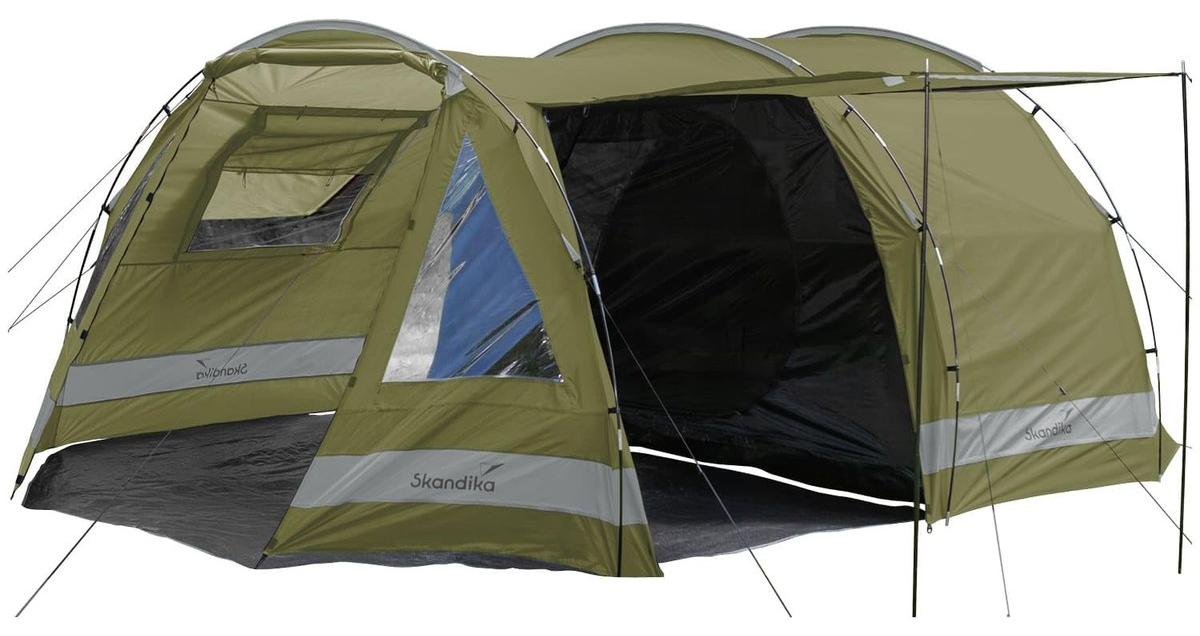 Tunnelzelt Campingzelt Familienzelt - 4 Personen - Wasserdicht 3000 mm - Dunkle Schlafkabine - Mit Vorzelt und Seitentüren