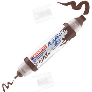 Edding Acrylstifte 5400 Acrylic 3D Double Liner, schokobraun matt, Doppelspitze, wasserfest