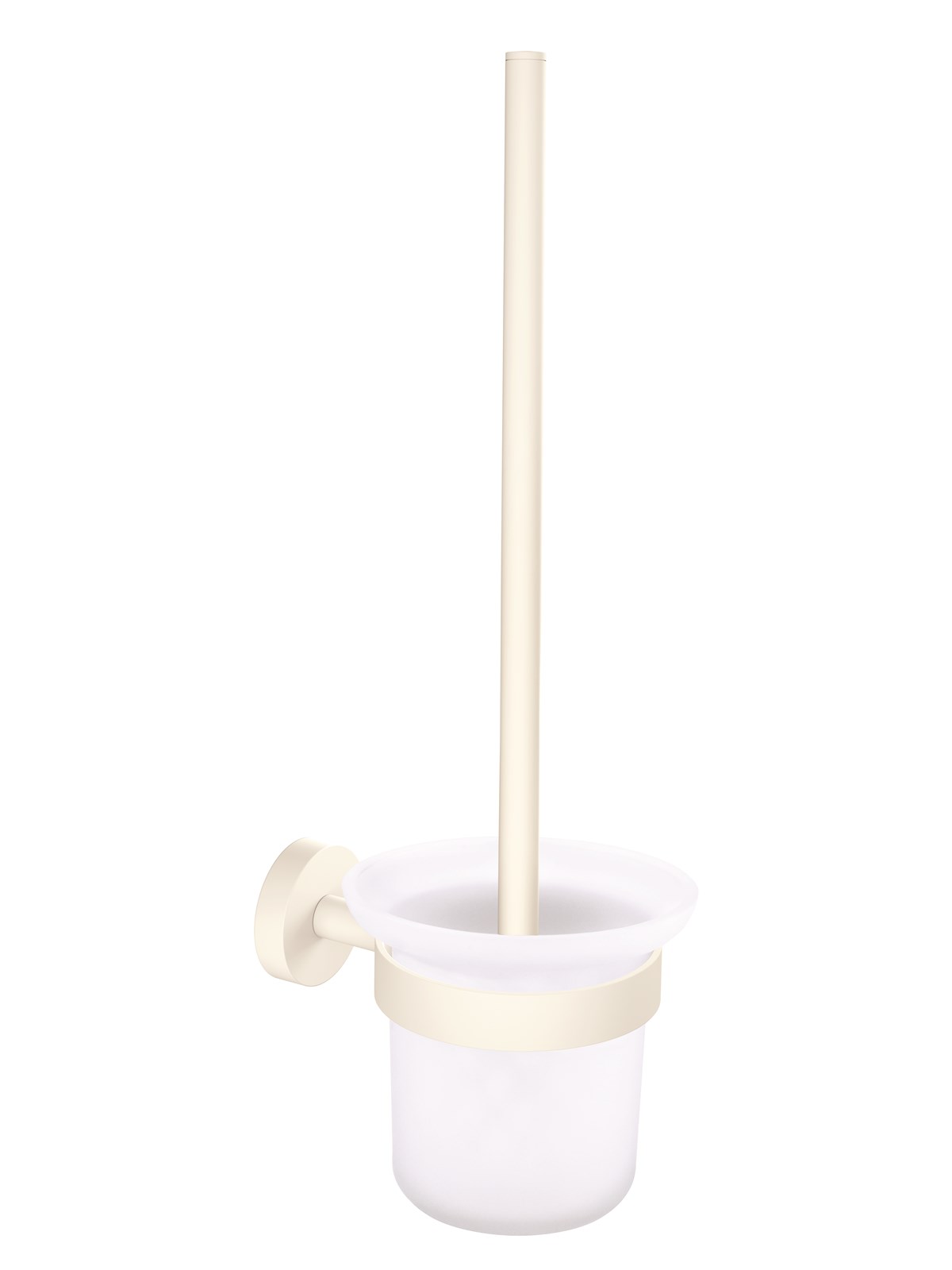 tesa Moon White selbstklebende wandmontierte Toilettenbürste und Halter, Mattweiß