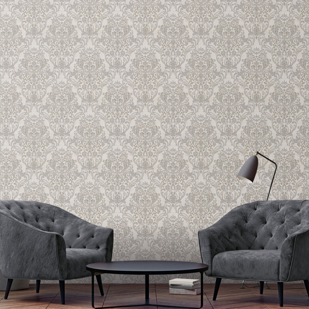 Mercer41 Surrey 10.05cm x 53cm Textured Metallic Finish Wallpaper Roll Greige 1,005cm L