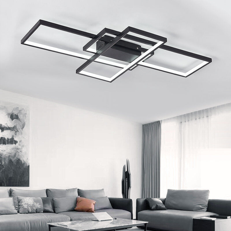 Metro 110cm rectangular three-ring modern ceiling light Natural 10cm H X 110cm W X 110cm D