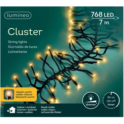 Lumineo LED Clusterbeleuchtung Outdoor L.700cm 768L schwarz/klassisch warm