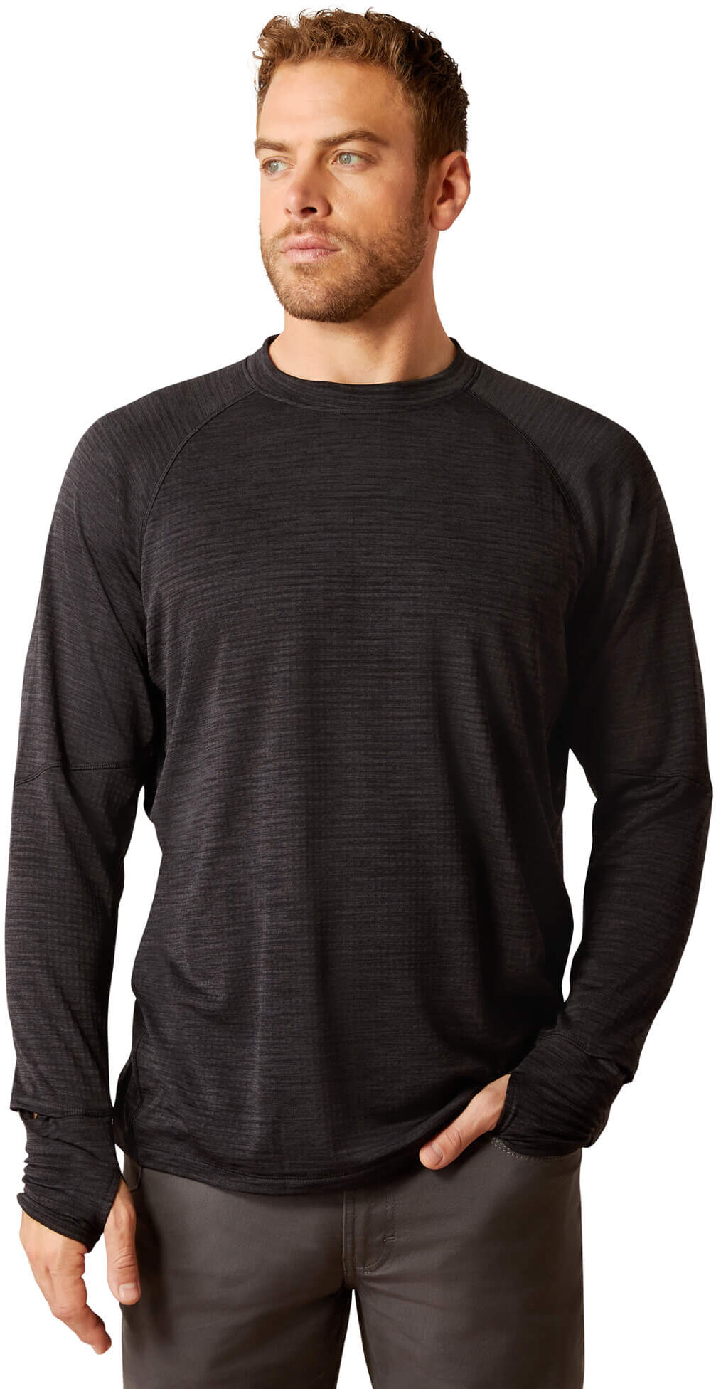 Men's Rebar Gridwork Crewneck T-Shirt in Black, Size: 2XL by Ariat
