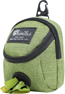Inspire Curations Portable Dog Training Treat Pouch Hands Free Waist Bag With Poop Bag Dispenser green