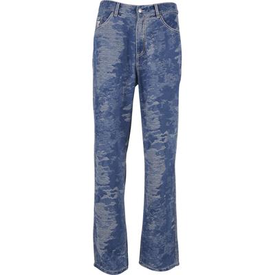 Bequeme Jeans KARL KANI "Karl Kani OG K Distress Camo Five Pocket Denim", Herren, Gr. 38, Normalgrößen, blau (medium blau), 100% Baumwolle, unifarben, normal, Jeans