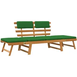 Helloshop26 - Gartenbank Outdoor-Terrassenmöbel 2-in-1 mit Kissen 190 x 68 x 74 cm massives Akazienholz 02_0011597