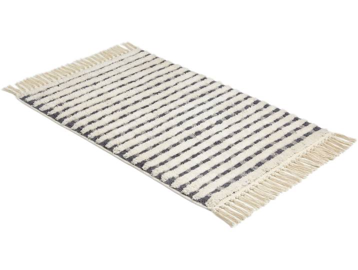Badematte »Bahamas Gitter« , beige (creme), H:20mm, Baumwolle, SCHÖNER WOHNEN-KOLLEKTION, Badematten, Badematte, waschbar, Baumwolle, Badvorleger mit Fransen, Badteppich