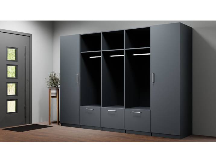 Breiter Kleiderschrank nach Maß Premium Dekore Schwarz