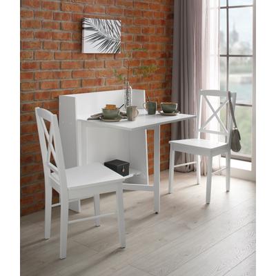 Klapptisch OTTO HOME "Dinant", weiß (weiß, weiß, weiß), B:84cm T:76cm, Tische, Tisch, im Landhaus-Stil gehalten, platzsparend, einklappbar, Breite 84 cm