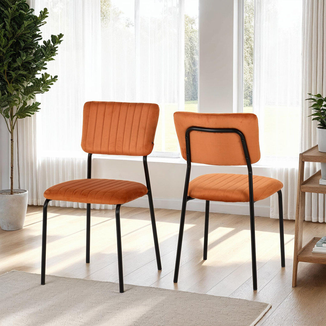 Borough Wharf Yelena 47 cm H Side Chair Orange 84.5cm H X 45cm W X 53cm D