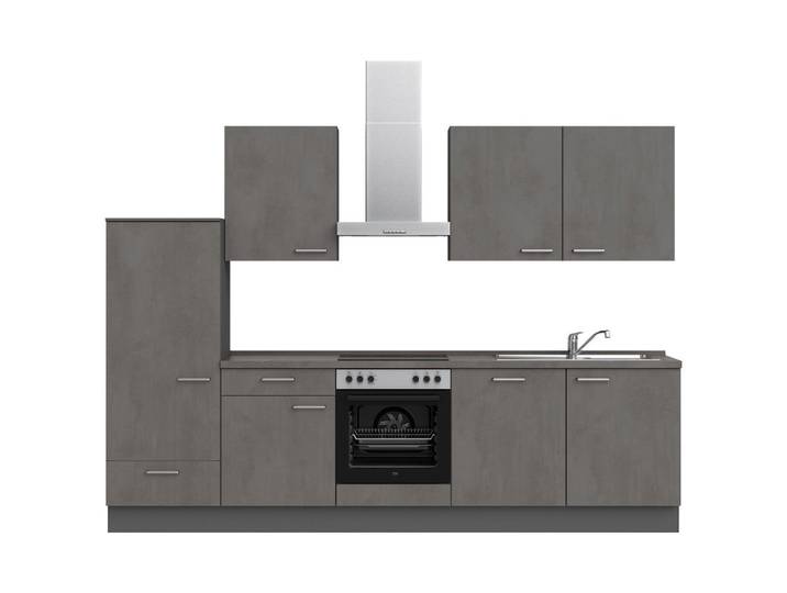 Küchenleerblock, Schiefer, 300 cm, Metall, 2 Schubladen, Modern, Nobilia