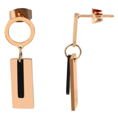 Paar Ohrhänger ADELIA´S "Damen Ohrstecker aus Edelstahl", schwarz, Ohrringe, Damen, Damen, Edelstahl