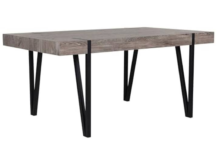 Beliani Robuster Esstisch mit industriellem Design 180x90 cm Dunkelbraun/schwarz Adena