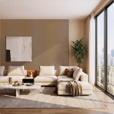 "Hochwertiges 47 "" x 24 "" Contour Round 3D Acoustic Wall Panels,Sound Absorbing for Interior Wall Decor (4-Pack/31 Sq. Ft.)"