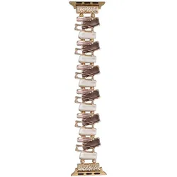 Neue Armbanduhr GlacierX Gleam Crystals Stretch Bracelet Rose Cappuccino für Apple Watch 38/40/41mm Kaffee-Rosa.