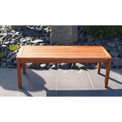 Gartenbank ohne Lehne Amiens - 120 x 40 x 45 cm (B x T x H) - 2-Sitzer aus geöltem Eukalyptusholz (FSC-zertifiziert) - witterungsbeständige Hockerbank