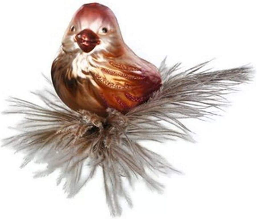 Weihnachtsbaumkugel INGE-GLAS "Fipsi Vogel 7 cm", braun, H:7cm, Glas, Weihnachtsbaumkugeln, Weihnachtsbaumkugel braun Einheitsgröße