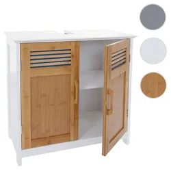 Waschbeckenunterschrank HWC-A85, Badschrank 60x60x30cm ~ bambus