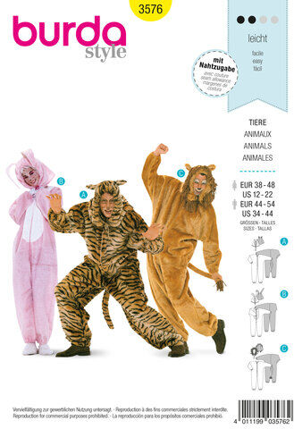 burda Schnitt 3576 "Tier-Overall"