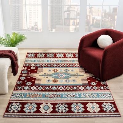 United "Andreas Rectangle Rug Burgundy, 5'3"" x 7'2"", Burgundy"