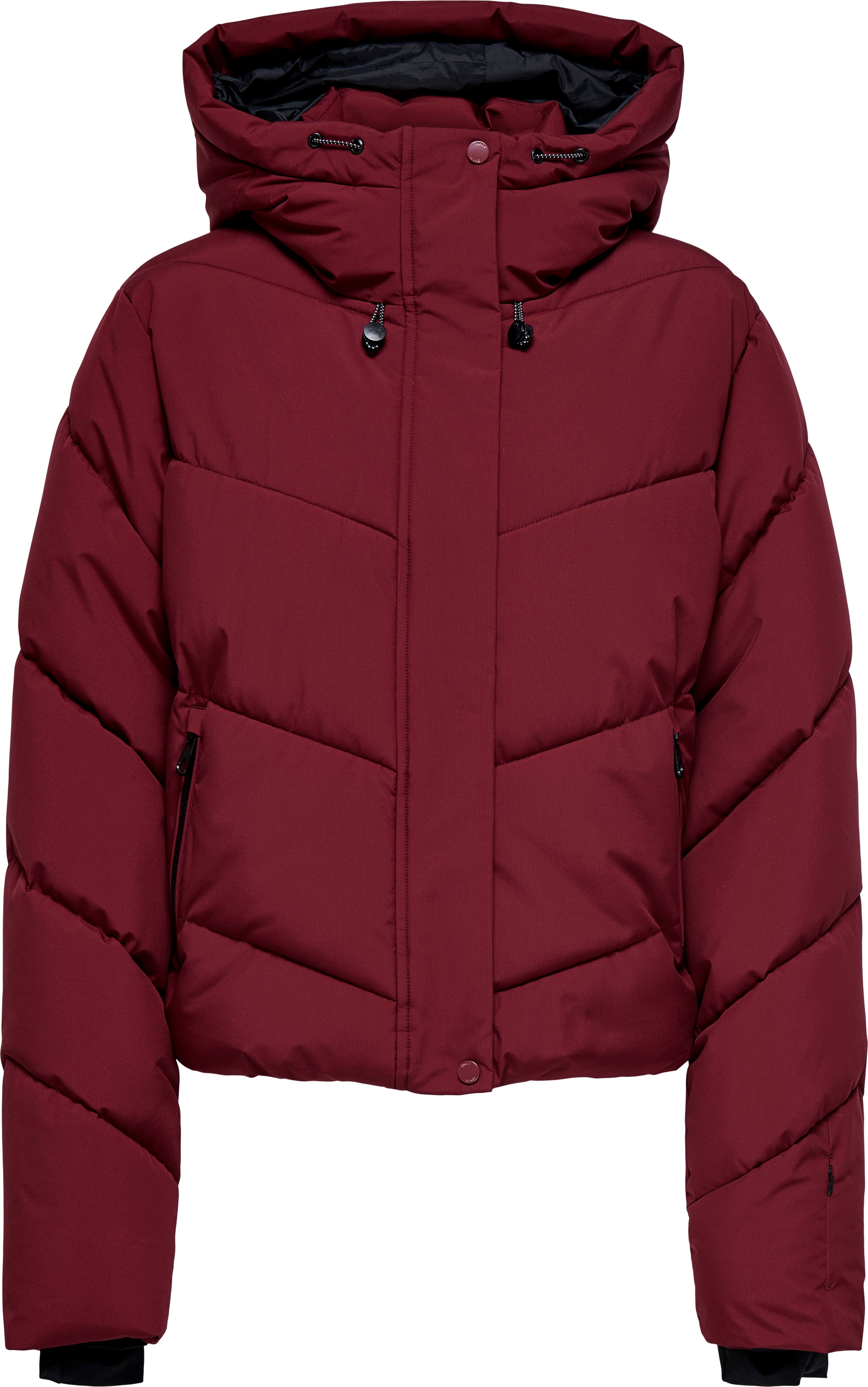 Steppjacke ONLY "ONLHARPER LIFE SHORT PREMIUM JACKET OTW", Damen, Gr. M, rot (cabernet), Web, Obermaterial: 100% Polyester, unifarben, Jacken Steppjacke cabernet M